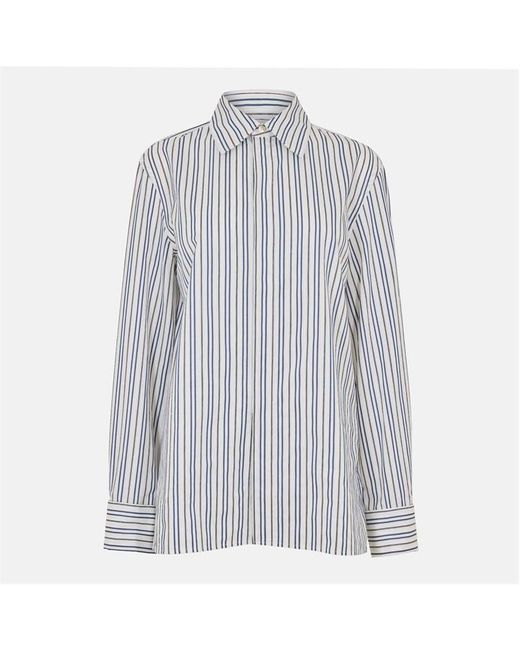 MARINE SERRE Blue Stripe Long-Sleeve Patterned Shirt