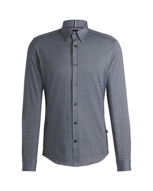 Boss Gray C-Roan Kent Long Sleeve Plain Shirt for men