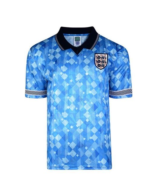 Score Draw Blue England 1990 World Cup Third Shirt for men