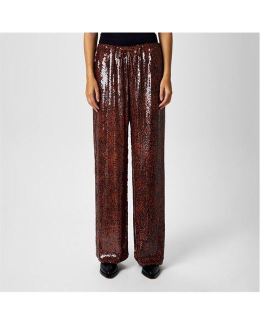 Dries Van Noten Red Wide Trousers