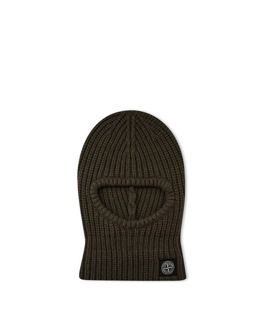 Stone Island Green Wool Knitted Balaclava Junior for men