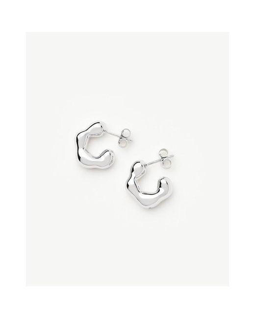 Missoma White Eny Lee Puffy Small Hoop Earrings