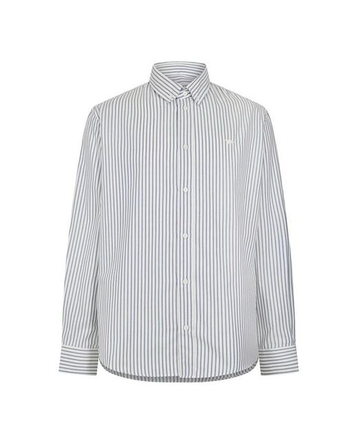 Maison Kitsuné Gray Profile Fox Button Long Sleeve Plain Shirt for men