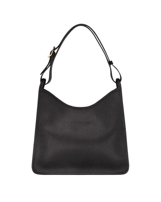 Longchamp Black Le Foulonne Medium Hobo Bag