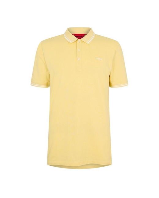 HUGO Yellow Short Sleeve Polo Shirt for men