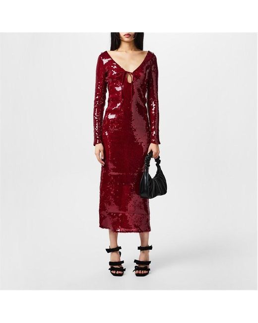 Bardot Red Verona Sequin Midaxi Dress