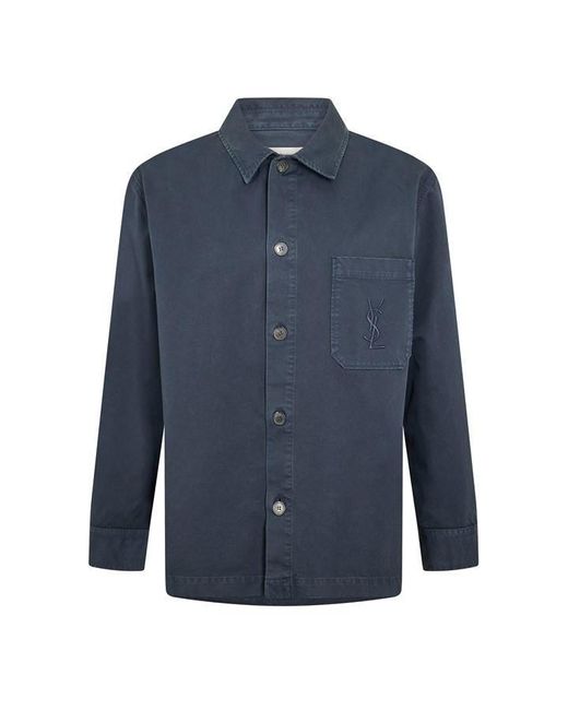 Saint Laurent Blue Ysl Pocket Overshirt for men