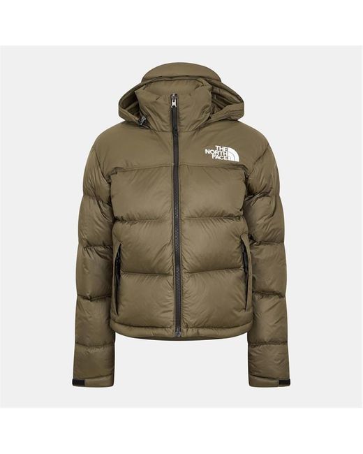 The North Face Green 1996 Retro Nuptse Water Resistant Goose Down Short Puffer Jacket