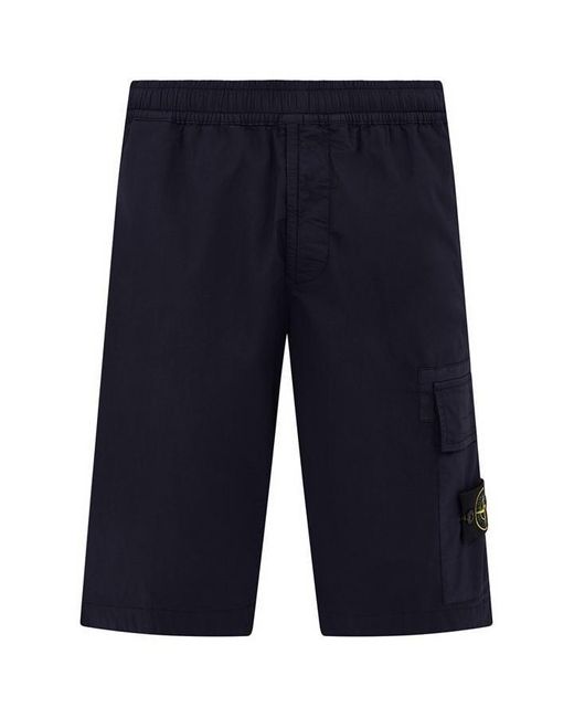 Stone Island Blue Lightweight Tela Shorts for men