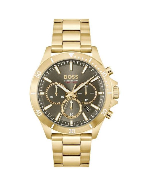 Boss Metallic Troper Chronograph 44Mm Water Resistant Analogue Quartz Watch for men