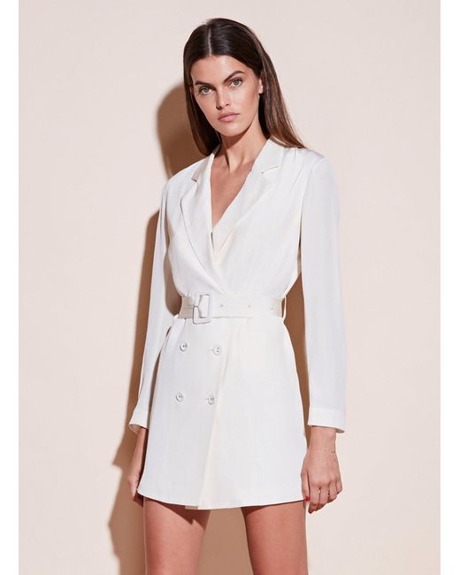 white belted blazer dress