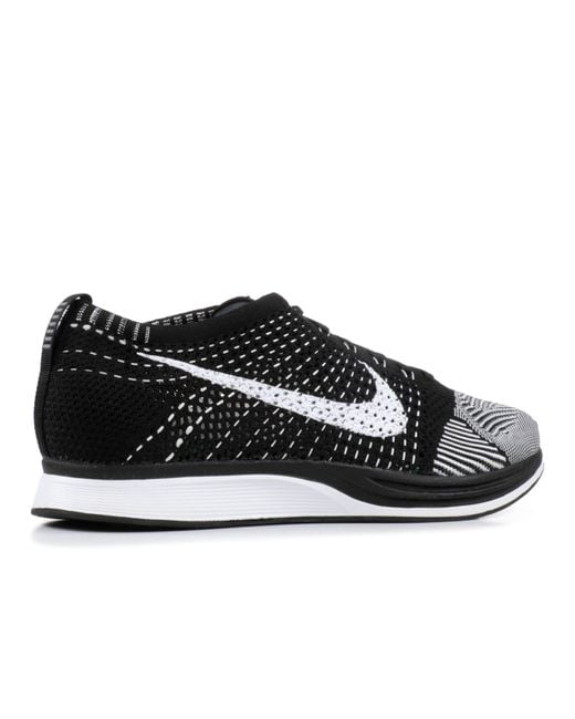 nike flyknit racer white black