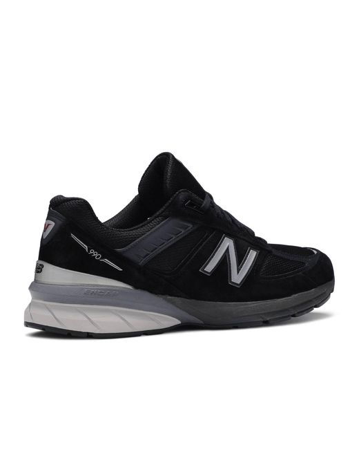 New Balance Leather 990v5 In Black Black Black For Men Save 44 Lyst