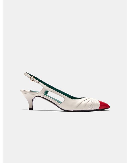 Florrie London White Maude Slingback 50