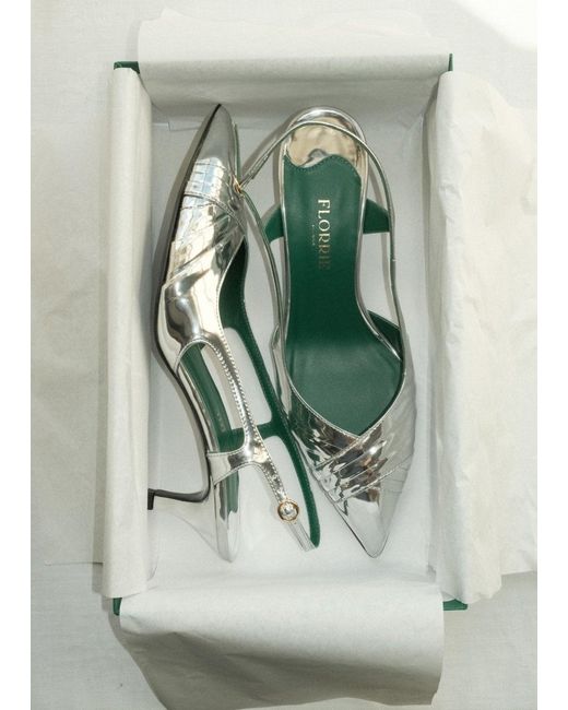 Florrie London White Maude Slingback 50