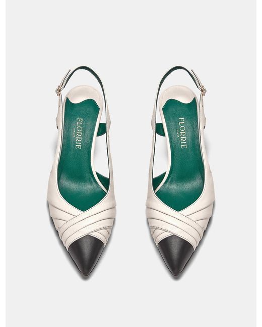 Florrie London White Maude Slingback 50