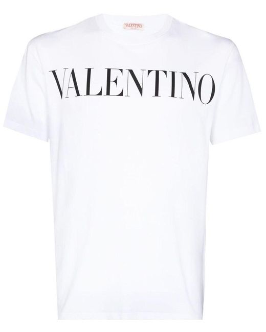 dechifrere Enkelhed Observere Valentino Logo T-shirt In White for Men | Lyst