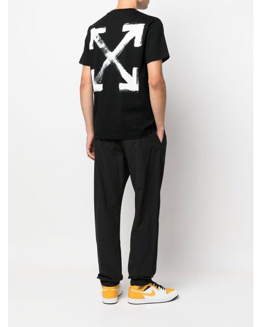 Off-White c/o Virgil Abloh Paint Arrow Slim T-shirt Black for Men | Lyst