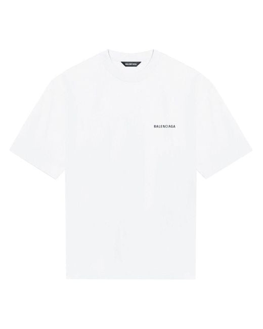 Balenciaga Logo T-shirt in White for Men | Lyst