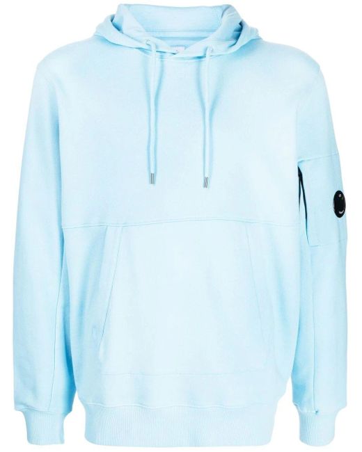 C.P. Company C.p Company Logo-patch Sleeve Hoodie in Blue for Men | Lyst