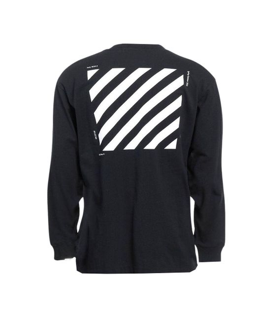 Off White c o Virgil Abloh Diag Skate Tasche Langarm T shirt