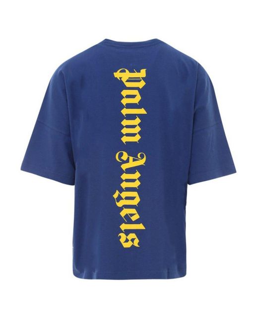 palm angels black and blue shirt
