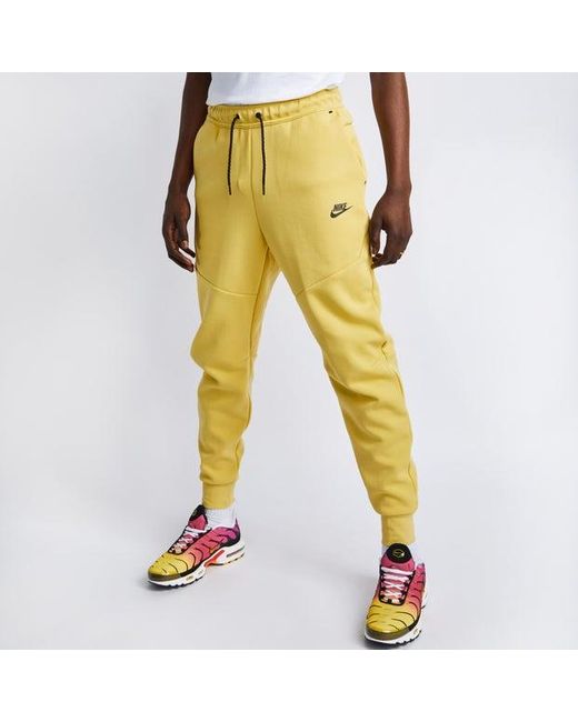 Nike Yellow Tech Fleece Pants for men