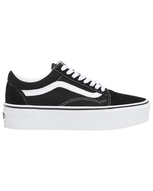 Vans Leather Old Skool Stackform - Shoes in Black/White (Black) | Lyst