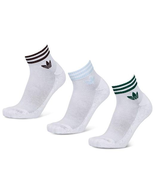 Adidas White Ankle 3 Pack Socks