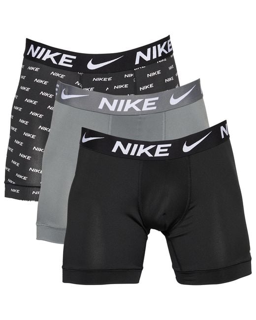 Nike Synthetic Micro Boxer Brief 3-pack in Black/White (Black) for Men ...