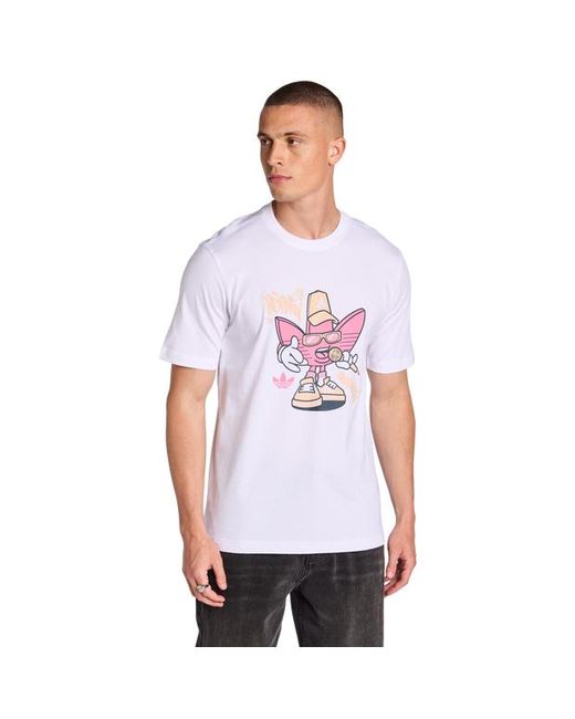 Adidas White Graphics T-Shirts for men