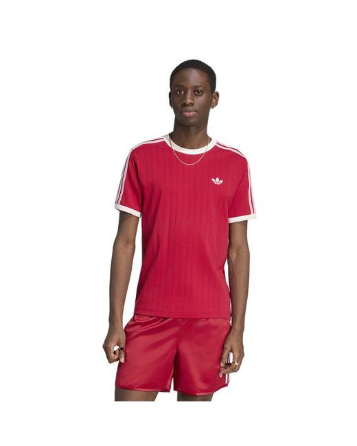 Adidas Red Drop Needle 3-Stripes T-Shirt T-Shirts for men