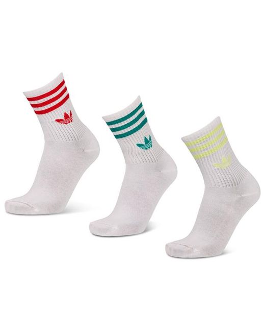 Adidas Blue Mid Cut Crew 3 Pack Socks