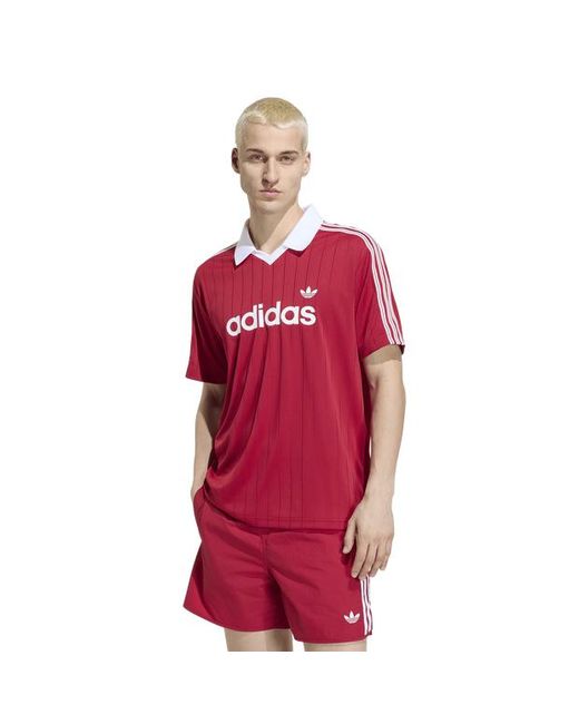 Adidas Originals Red 3 Stripes T-Shirts for men