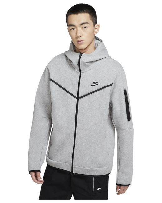 Nike Sportswear Tech Fleece Full-zip Hoodie in Grey Heather/Black (Grey)  for Men | Lyst Canada