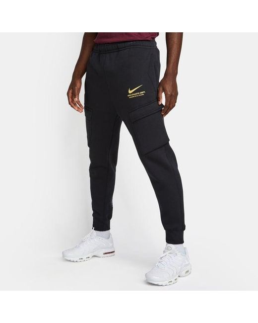 Nike Sportswear Fleece Cargo Trousers in Black for Men