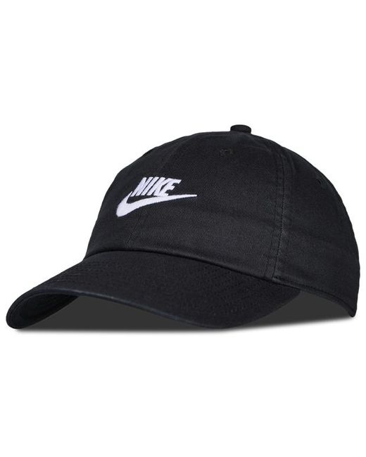 Nike Black Heritage 86 Futura Wash Caps
