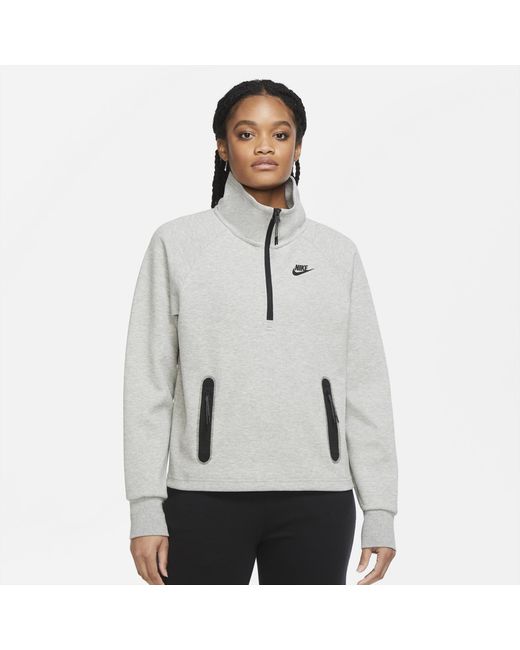 Nike Tech Fleece Quarter-zip in Grey/Black (Gray) | Lyst