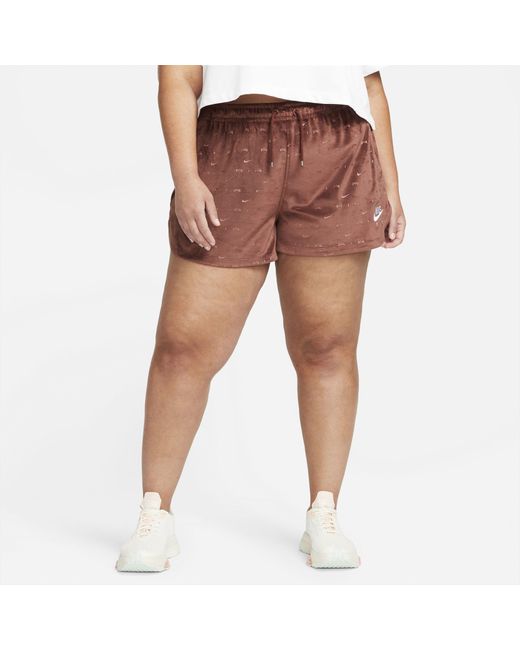 Nike Synthetic Air Velour Mr Shorts in Brown/White (Brown) | Lyst