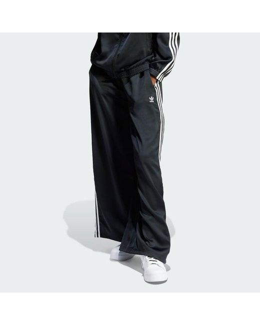Adidas Black Satin Wide Leg Joggers