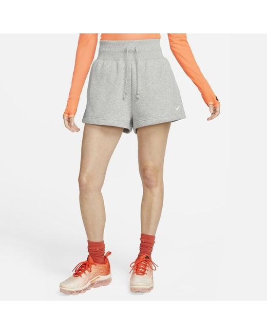 Nike Gray Sportswear Phoenix Fleece High-waisted Shorts