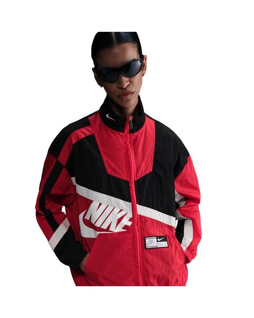 Nike Red Sportswear Oversized Woven Jacket
