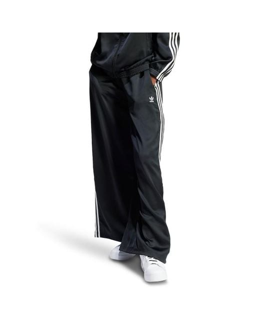 Adidas Black Satin Wide Leg Joggers