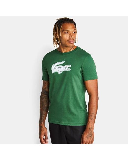 Lacoste Big Croc Logo T-shirts in het Green voor heren