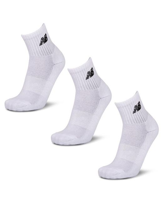 New Balance White Quarter 3 Pack Socks