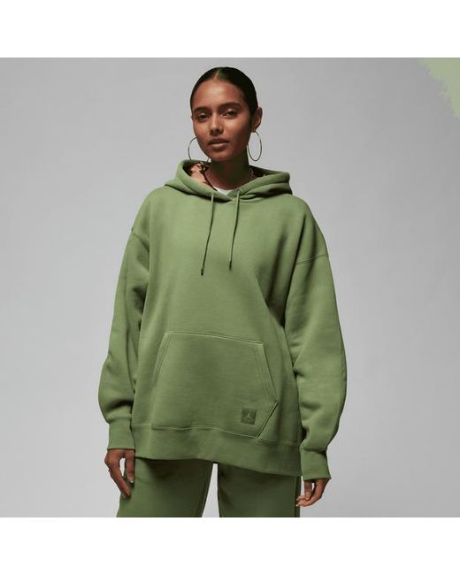 Felpa pullover con cappuccio jordan flight fleece di Nike in Green