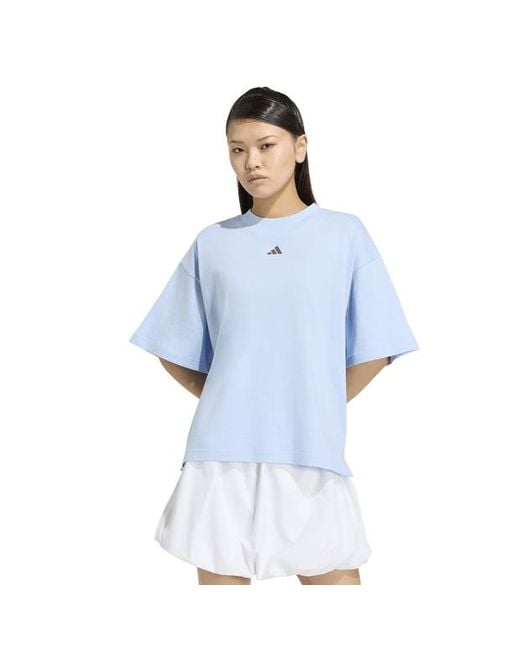 Adidas Blue 3-Stripes Studio T-Shirt T-Shirts