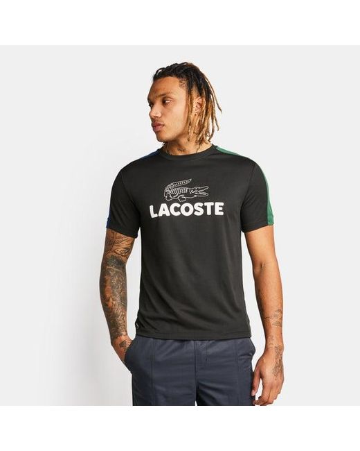 Lacoste Big Croc Logo T-shirts in het Black voor heren