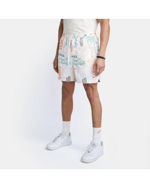 LCKR White Retro Sunnyside Shorts for men