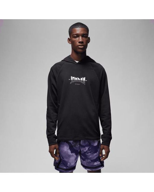 Felpa pullover in fleece con cappuccio e grafica jordan dri-fit sport di Nike in Black da Uomo